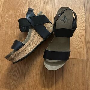 Corkys sandals 3 inch wedge black